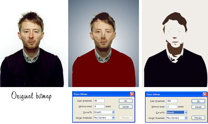 trace bitmap on thom yorke